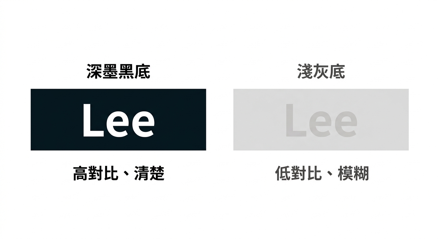 兩片名牌對比配色對比度